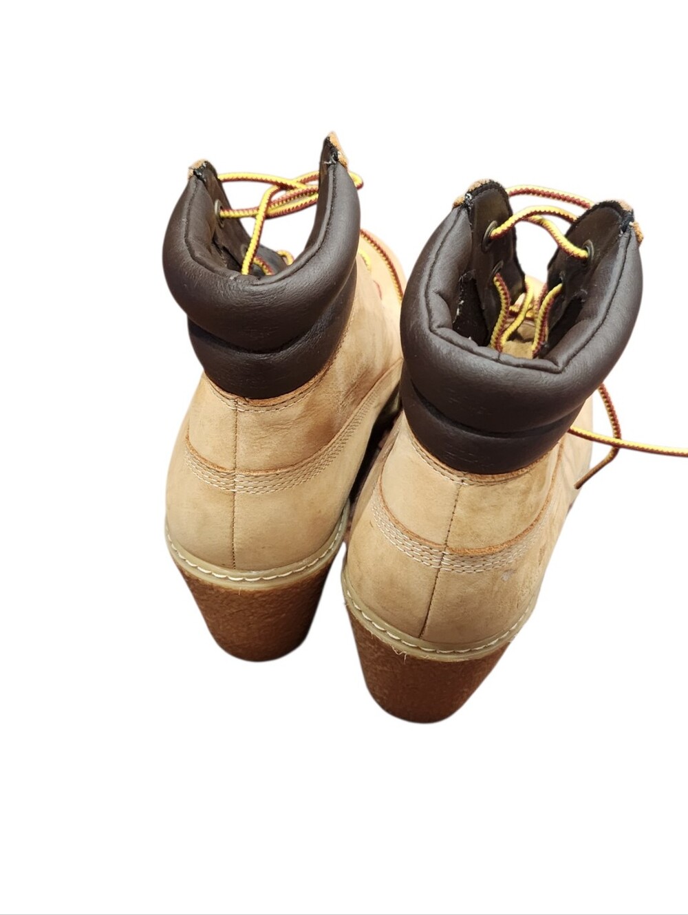 Timberland Glancy Wedge Lace Up Boot Wheat Nubuck Size 9 - Picture 5 of 8